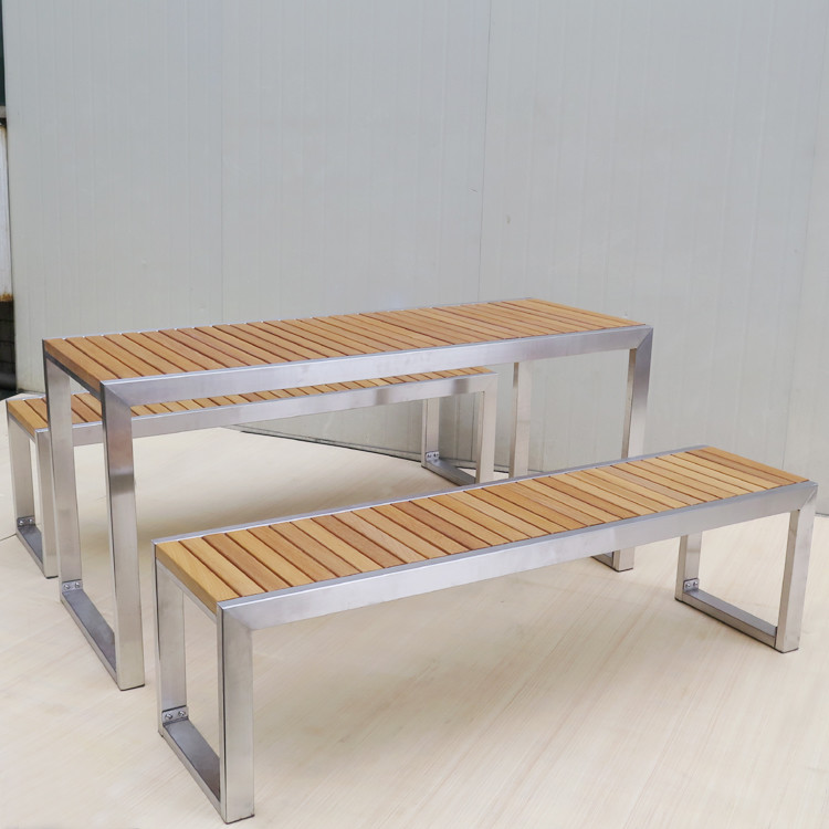 SS304 Feet 2130mm Picnic Table Bench Set
