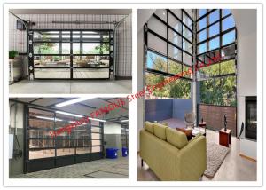 China Aluminum Frame Rolling Door Customized Transparent Door With Tempered Glass Panel wholesale