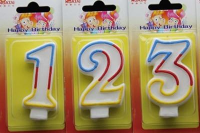 Quality Number 0 To 9 Rainbow Birthday Candles , Anniversary Cake Candles Eco Friendly for sale