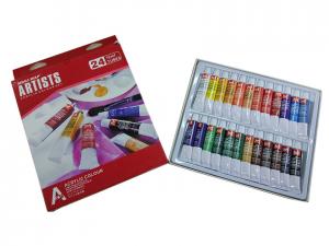 China Free Combination Color Art Painting Colours Acrylic Color Set 12 X 12ml / 24 X 12ml Tubes wholesale