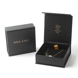 China Custom Logo Jewelry Packaging Box Luxury  Necklace Bracelet Jewelry Box With Velvet Insert wholesale