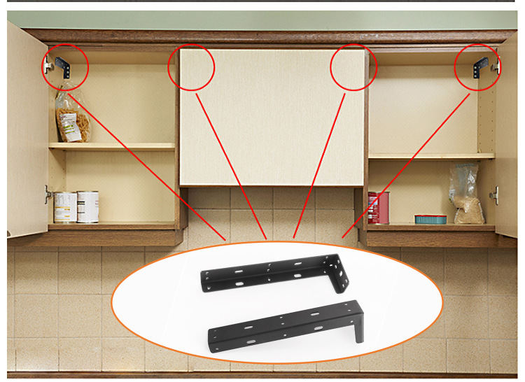 Home Improvement Heavy Duty L-shaped Suspension Cabinet Support Brackets for Cabinets