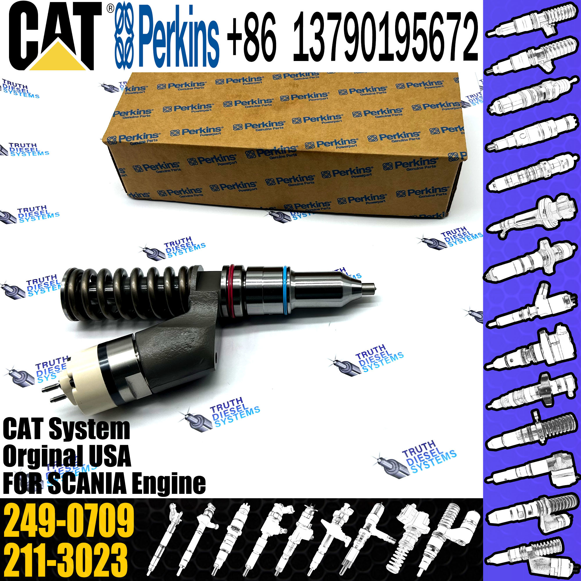 C-aterpillar C15 C18 Diesel Common Fuel Injectors 10R-1273 10R-9236 232-1199 249-0709 for C-at excavator