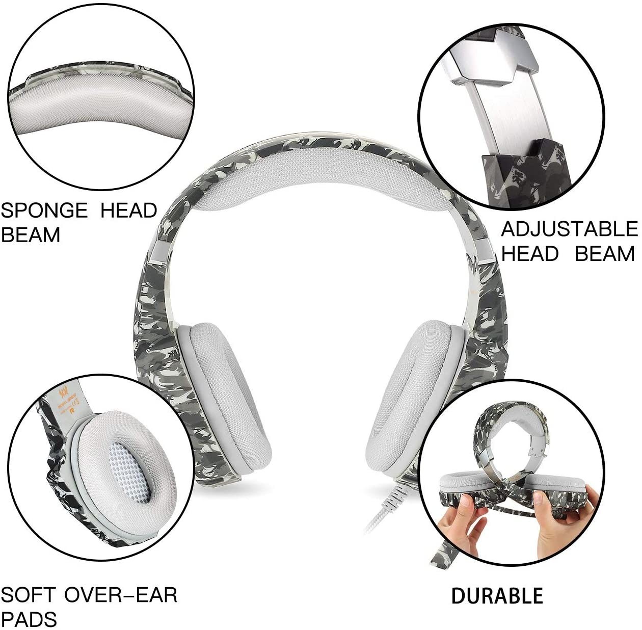 32ohm Kotion Each G9600 Camouflage Gaming Headset For Laptop