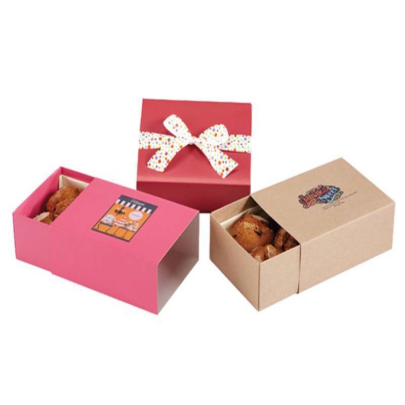 custom sliding drawer style cupcake box folding muffin packaging box truffle candy box