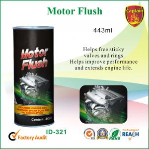 Motor flush of car cleaning chemicals to clean petrol engine sludge safety