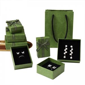 China Luxury Green Jewelry Drawer Box Lid And Base Type For Necklace Bracelet Earrings Ring wholesale