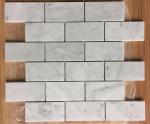 Subway Marble Mosaic Tile 3" X 6" Carrara White For Bathroom , 2/5" Thickness