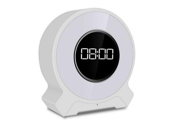 Quality Rechargeable Digital Radio Alarm Clock With Smart Touch Sensor White / Pink Color for sale