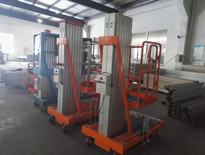 Orange Aerial Work Platform Electric Hydraulic Indoor Boom Lift 6m Height