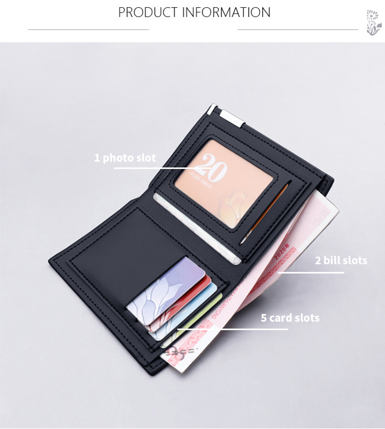 Availiable Multifunctional Money Cards Holder Purse for Korean Luxury Men's Short Wallet