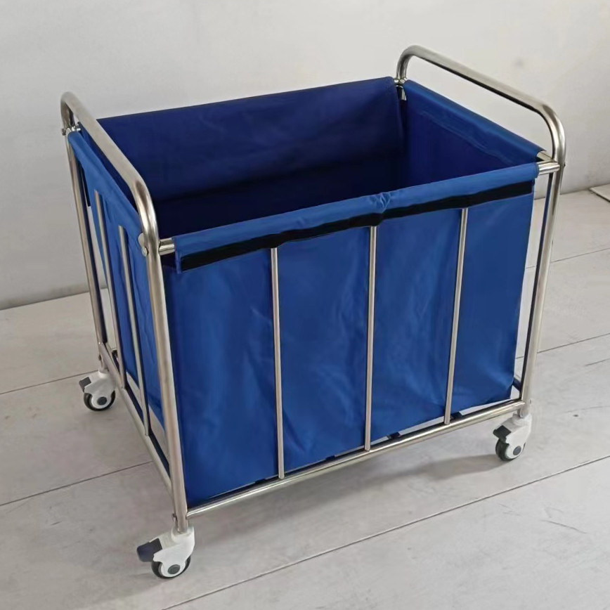 Stainless Steel Medical Waste Trolley For Hospital Morning Nursing Clothes Patient Room Cleaning
