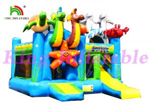 China 0.55mm PVC Tarpaulin Multiplay Inflatable Jumping Castle With Slide And Sea Animals wholesale