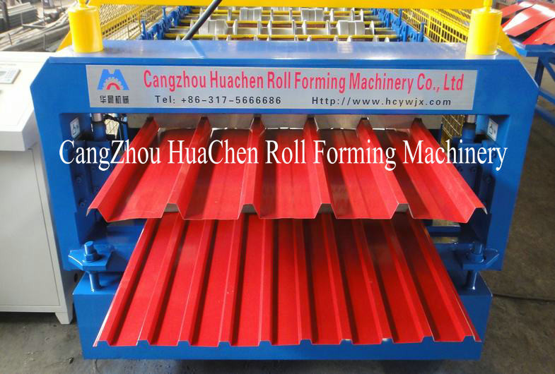 Color Steel Plate Double Layer Roof Panel Roll Forming Machine 1200 / 1250mm Width