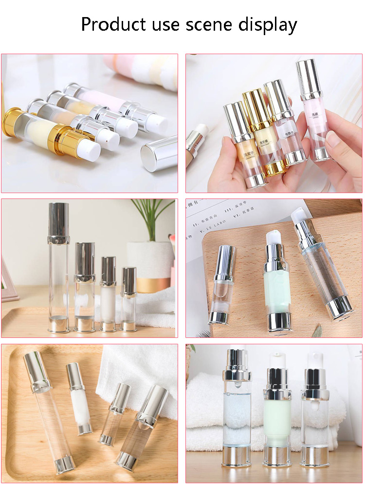 NH Wholesale Luxury Plastic Vacuum Airless Pump Bottle 30ml 15ml 5ml 10ml 20ml For Skin Care Lotion Cosmetics Packaging