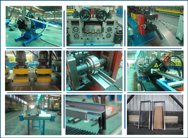 Custom Steel Door Frame Roll Forming Machine With PLC Control System
