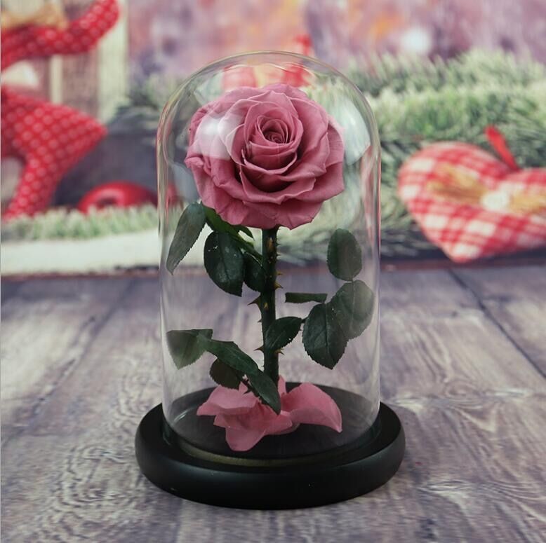 2020 Dried Eternal Roses Flowers Endless Preserved Roses Flower In Glass Valentine's Day Birthday Gift Wedding Party Dec