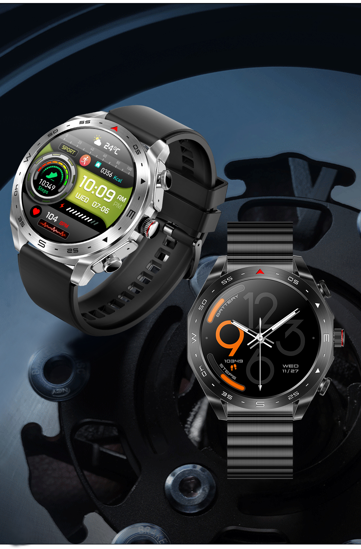 Touch Screen Smartwatch With Bluetooth Earbuds Sleep Monitor Music Player