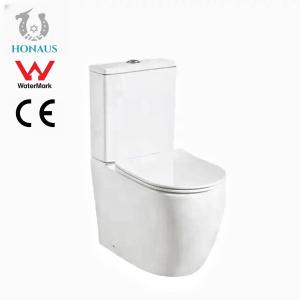 China Siphon Scratch Resistant Glaze Two Piece Toilet Bowl Easy Clean AU Watermark CE wholesale