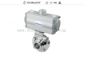 China DN50 Horizontal Actuator Pneumatic  butterfly ball valve  with clamped connection on sale
