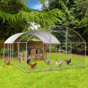 China Chicken Coop Galvanized Metal Walk in Chicken Cage Large Rabbit Cage Poultry Cage Fenced Backyard with Cover and Fence on sale