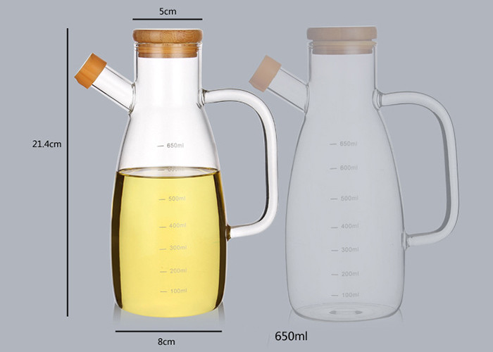 High Borosilicate Glass Olive Oil Bottle , Olive Oil Bottle Holder