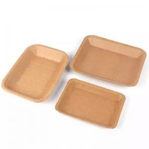 China Oil Proof Eco Disposable Plates , Waterproof Paper Tray Plates For Picnic wholesale