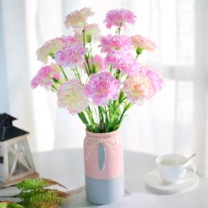 China White Pink Carnation Fake Holiday Flowers For Xmas Easter wholesale