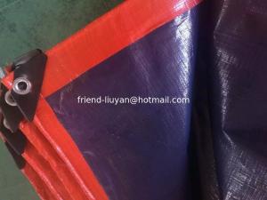 China UV Resistant PE Tarpaulin Roll Orange Blue For Your Boat Covering on sale