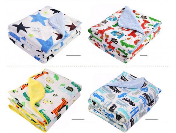 Double side printed soft polar fleece baby knitted blanket for baies, Knitted baby quilt blanket, 100%polyeste