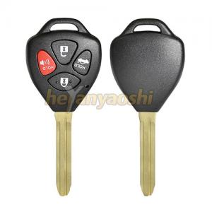 China 4 Buttons Toyota Remote Key Shell Black Silver Blade Original Structure wholesale