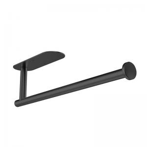 China Kitchen Under Cabinet Stainless Steel Paper Towel Holder Wall Mounted Adhesive Black wholesale