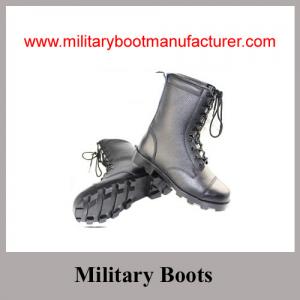 China Wholesale China Made Black Genuine Leather Military Combat Boot with Panama Outsole wholesale
