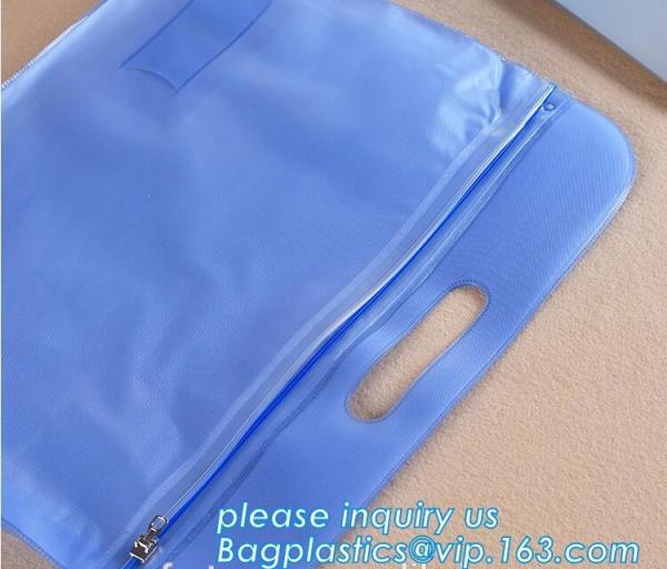 CHINA supplier Customized High Quality Plastic Document bag,Custom logo Clear waterproof PVC file documents pouch bag wi