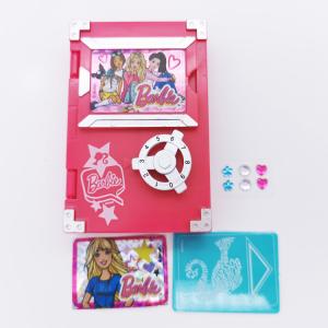 China Cartoon Image Promotional Plastic Toys Pink Barbie Password Box Set wholesale