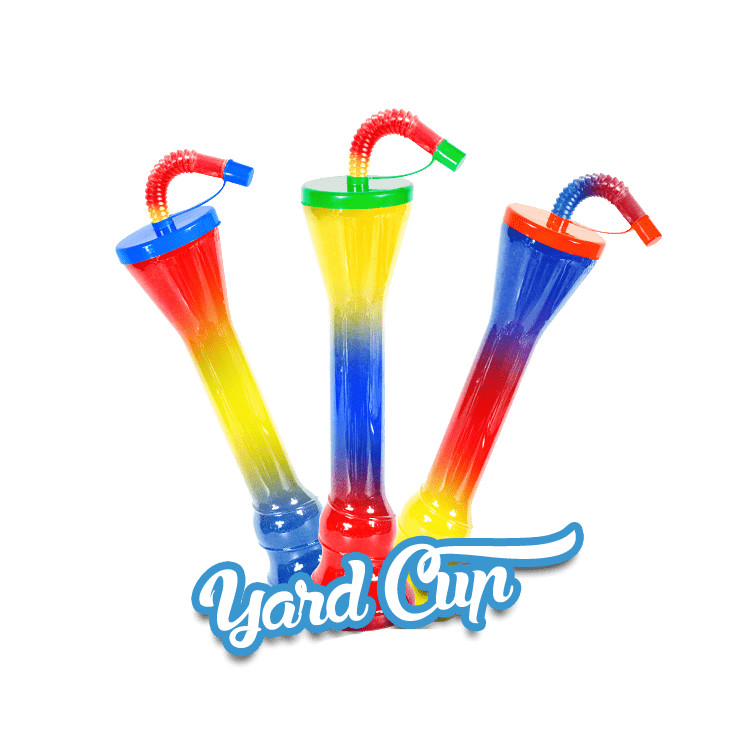 Fruit Juice Drinking Party Yard Cups With Lid And Straw