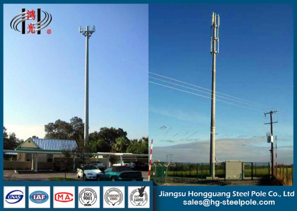 Quality Self Supporting Communication Steel Utility Poles With Inner Climbing Ladders for sale
