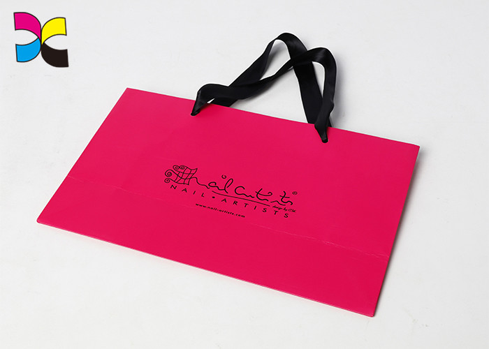 Window And Small Handle Printed Paper Bags For Chain Store / Supermarket