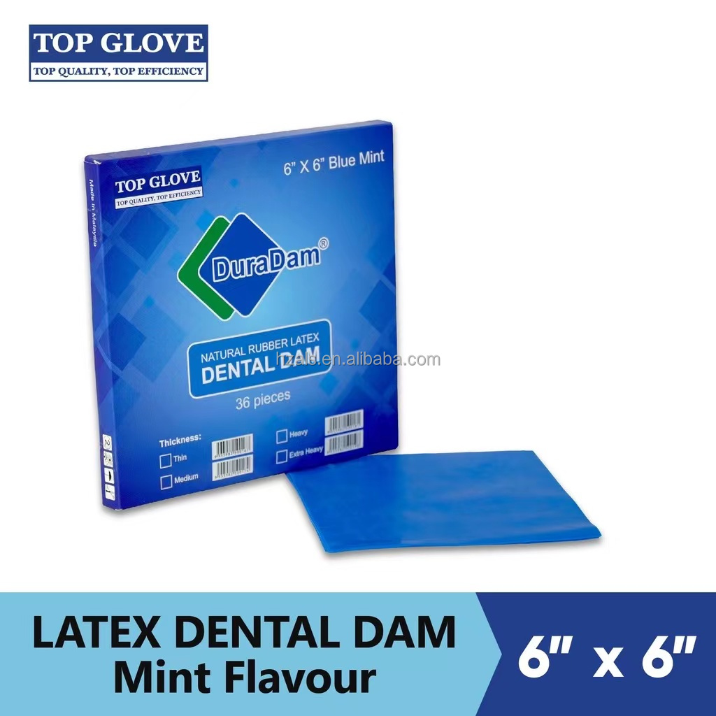 Power Source Manual Plastic TOP GLOVE Direct 100% Natural Rubber Latex Dental Dam For 36pcs/box