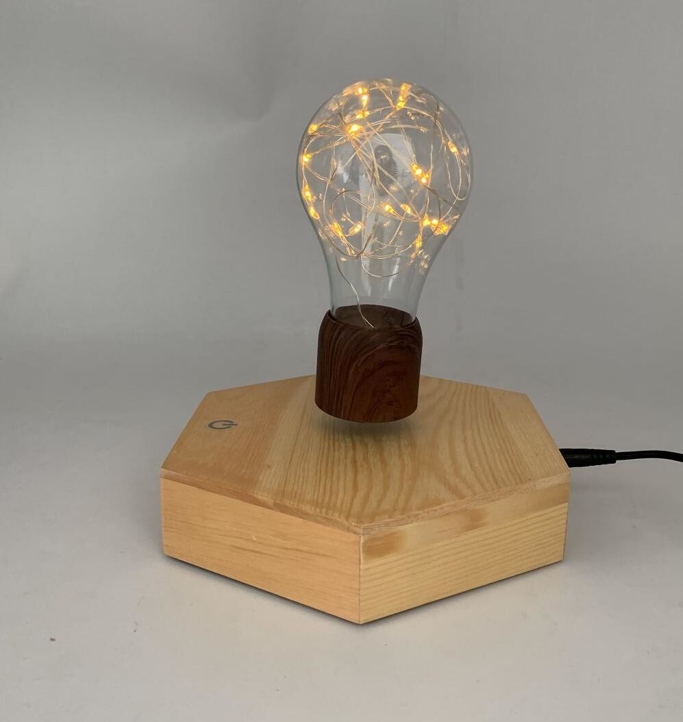 wooden base magnetic levitation lamp light led bulb for gift toys decoration