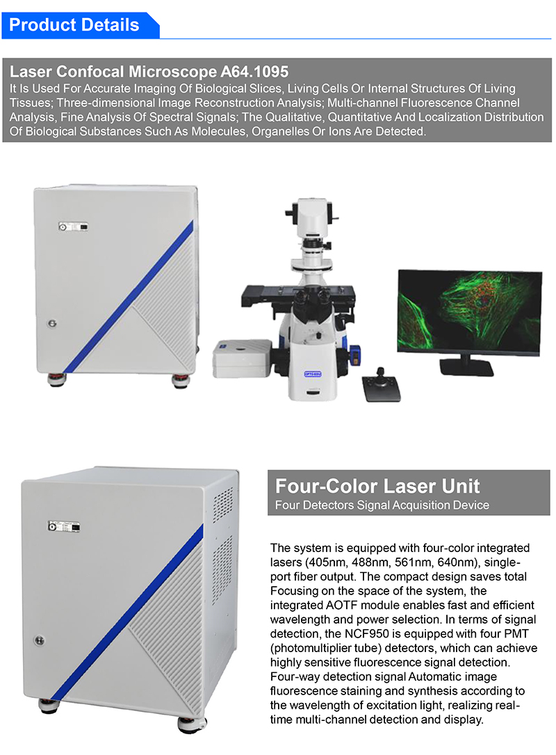 A64.1095 Opto Edu Laser Confocal Microscope Full Auto Motorized