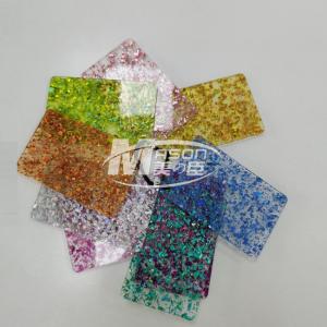 China 1220x2440x3.0mm Perspex Glitter Acrylic Plastic Sheet Sparkle Design Gold wholesale