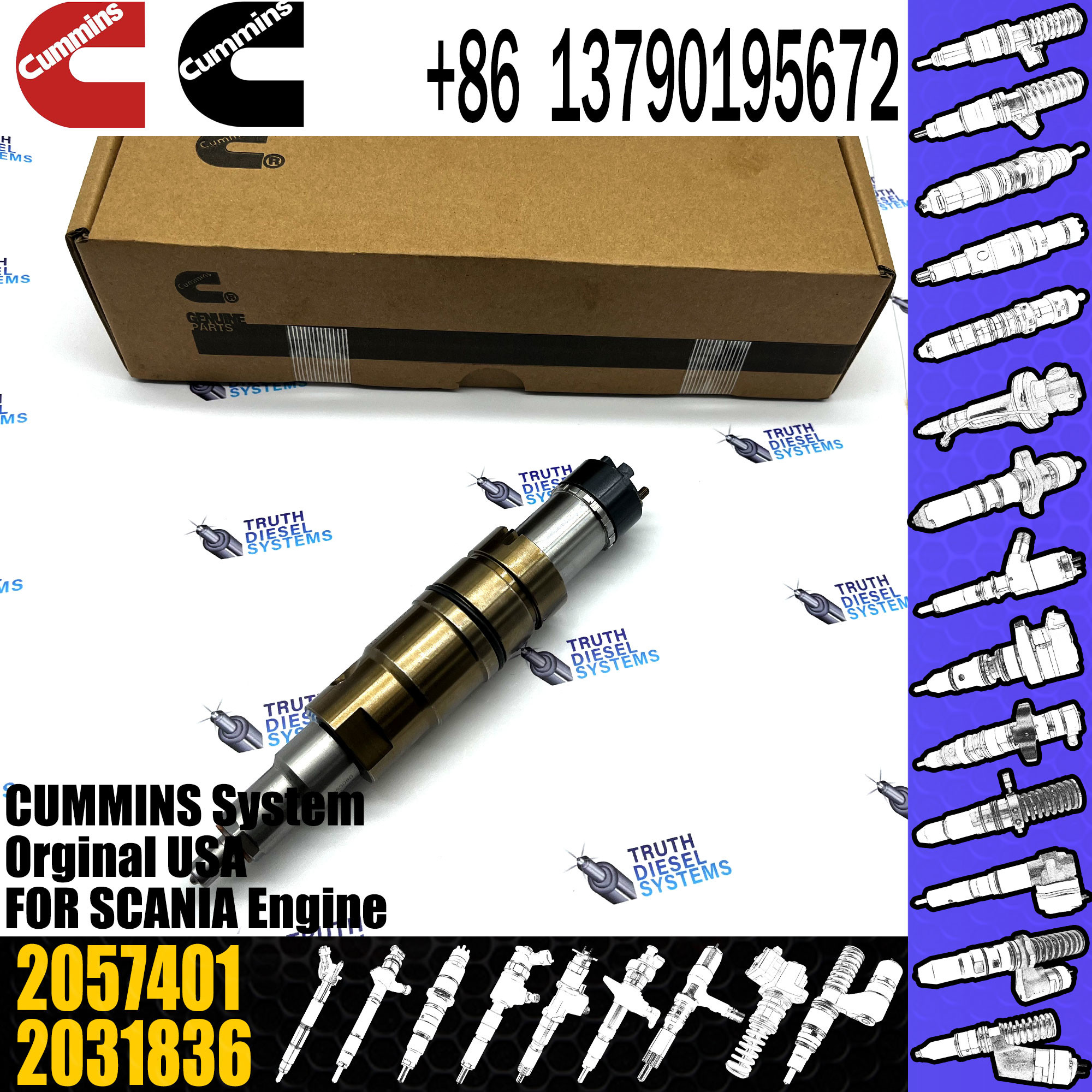 Fuel Injector Assembly 2872544 2086663 2057401 2872405 203183 Common Rail Injector