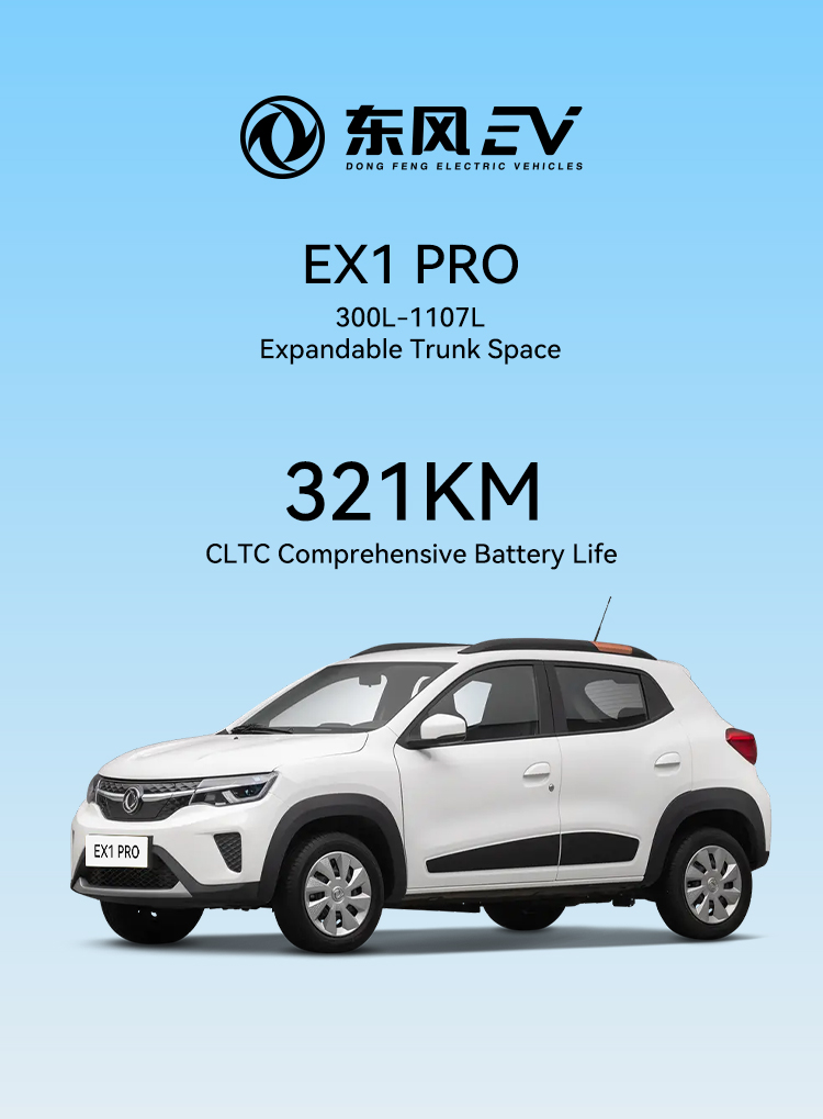 2024 Dongfeng EX Electric Vehicles For Adults 4 Wheel Electric Cars Made In 100km/h Maximum Speed 921kg Weight