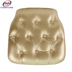 China Luxury Plywood Hard Vinyl Chiavari Chair Cushion Covers With Gold Button wholesale