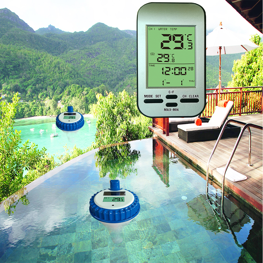 Wireless Swimming Pool Solar Water Temperature Measurement Thermometer 0.5KG 66*120*22mm