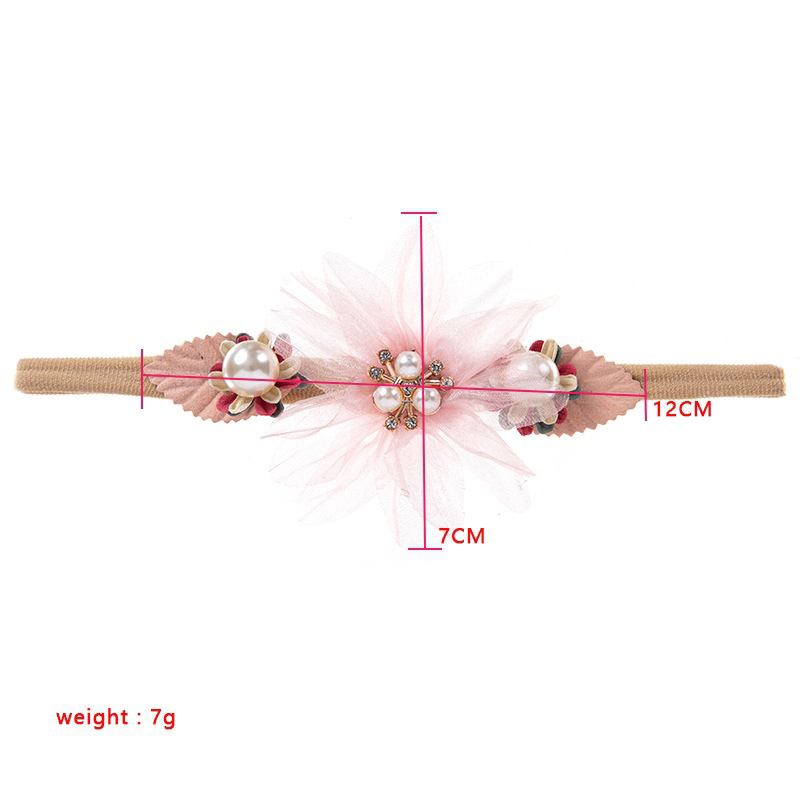 3pcs Baby Nylon Flower Headbands Baby Elastic Net Yarn Flower Soft Girl 12x7cm