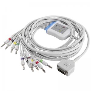 China Fukuda ME EKG Cable KP-500 KP-500D Cardisuny EKG Patient Monitor Cable 10 Leads Wires IEC Banana 4.0 Connector on sale