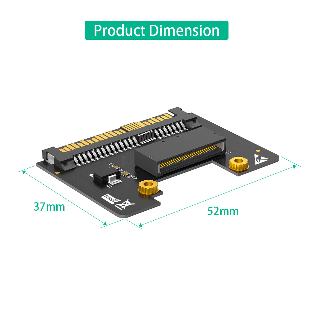 U.2 SFF-8639 to NVMe Ruler 1U GEN-Z EDSFF Short SSD E1.S Carrier Adapter Upgrade