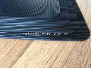 China High Density Commercial Rubber Mats , Fine Ribbed Rubber Matting For Space Saving wholesale
